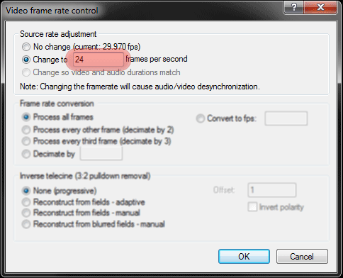 Virtual Dub Mod user interface